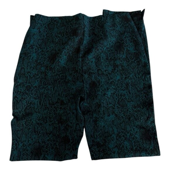 Chicos Snake Print Pull On Pants~Size 00 (XS/2)~Green Black Reptile Look L10 35 - Picture 6 of 11